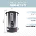 ALPHA LIVING 8L Electric Coffee Urn – Stainless Steel Electric Kettle Percolator Coffee Pot – Ideal Hot Beverage Dispenser for Catering, Hotels, Restaurants –Leak-Proof Tap