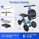 BlessReach Knee Scooter, All Terrain Foldable Knee Scooter Walker, Disc Brake Knee Walker for Foot Injuries Compact Crutches Alternative