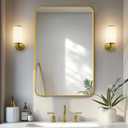 Delma Bathroom Mirror, Black Framed Bathroom Mirror for Over Sink, High-Definition Vanity Mirror, Versatile Mirror for Bathroom, Hangs Horizontally or Vertically(30x20, Gold)