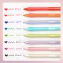 WRITECH Retractable Gel Ink Pens: Fine Point 0.7mm Assorted Color Soft Grip 8ct No Bleed & Smear Extra Smooth Writing Bullet Tip Colored Pen Set for Journaling Coloring