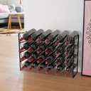 TONLEA 4 Tier Wine Rack - 3-in-1, Stackable, 24-Bottle Wine Storage Rack for Cabinet or Pantry (Dark Black, Version 3.0)