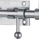 JQK Sliding Bolt Gate Latch, 6.3 Inch (Thick 2.4mm) Heavy Duty 304 Stainless Steel Barrel Bolt with Padlock Hole, Interior Door Latches Brushed Finish, DL300-BN