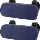 2Pcs Navy Thickened Office Chair Armrest Pads to Relieve Forearm Pressure, Suitable for Office Chairs, Wheelchairs, Comfortable Gaming Chairs