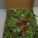 Aneco 8 Pieces Christmas Candle Rings Wreath with Ribbon 8.7 Inch Wreath Holder Pillar Candlestick Norfolk Pine Garland Artificial Red Berries Branch Pinecones Wreaths for Xmas Table Centerpiece