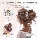 Claw Clip Messy Bun Hair Pieces for Women Messy Wavy Curly Hair Bun Extensions Tousled Updo Bun Hair Clip in Synthetic Hair Bun Ponytail Extension(Medium Golden Brown)