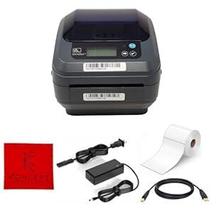 GX420D Zebra Direct Thermal Label, Receipt & Barcode Printer with USB 2.0 Cable, 4x6 Label Roll, 24V USB, Serial and Ethernet Connectivity 