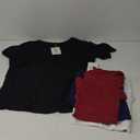 Neer 4 Pack Womens Half Sleeve T-Shirts Elbow Length Tops Cotton Women Scoop Neck Loose Basic Tee Summer Casual Blouses (X-Large, Wine Red, Navy Blue, White, Black)