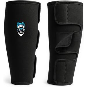 THEFITGUY Deadlift Shin Guards, 5mm Dense Neoprene Protection, Easy On-Off, No Need to Take Off Shoes - for Weightlifting and Functional Training (Pair)