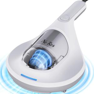 Bed Vacuum Cleaner Mattress Vacuum with 253.7nm UV-C Light & 12kpa Suction, Anti-Allergen Vacuum Cleaner High Frequency Beating & True Hepa, Deep Cleaning Remove dust & pet Hair, NR003