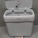 MOPALL Small Bathroom Trash Can with Lid, 3.2 Gallon / 11.5 L Slim Plastic Garbage Bin with Pop-Up Lid, Mini Waste Basket Can Dog Proof for Kitchen, Bedroom, Office, Laundry, Toilet, Rv, White