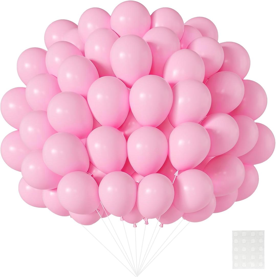 Patimate Pastel Pink Balloons - 150pcs 5 Inch Light Pink Latex Party Balloons for Girls Women Wedding Bridal Baby Shower Gender Reveal Graduation Engagement Birthday Party Decorations