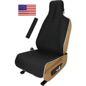 VSHIELD Waterproof Neoprene Car Seat Cover, Sweatproof Non-Slip Seat Protector, Universal Fit for Front Bucket or Rear Bench Seat of Cars, SUVs, Vans, Trucks, Compatible with Airbags and Armrests (Black)