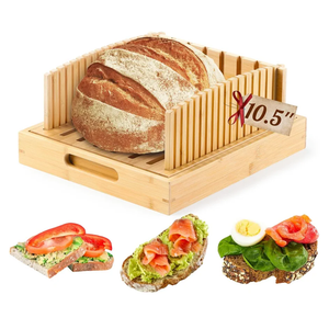 Bamboo Bread Slicer for Homemade Bread - Large 10.5″ Bread Slicing Guide, Stable Bread Cutter for Artisan & Sourdough Rounds Loaves, Practical Gift for Families (No Knife)