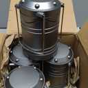 Lichamp LED Camping Lantern, 4 Pack Battery Powered Flashlight for Power Outages, Portable Collapsible Hanging Light Essential for Home, Outdoor, Emergency Lamp Survival Kit Gear for Hurricane, Gray