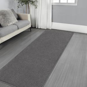 Gifeas Ultra Soft Modern Runner Rugs for Living Room Bedroom, 2x6 Feet Dark Grey Thickened Memory Foam Indoor Solid Minimalist Carpets, Non-Slip Comfy Area Rug for Boys Girls Nursery Room Home Decor