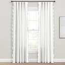 Lush Decor Coastal Chic Scalloped Edge Light Filtering Window Curtain Panels Pair, 52" W x 84" L, Blue & White - White Curtains for Living Room - Coastal Decor