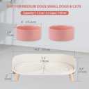 Elevated Ceramic Dog Bowl Set - Double Dog Feeding Bowls with Stand Splash Proof - Raised Dishes for Food and Water - Ideal for Small to Medium Dogs - 2 x 850 ml - 28.74 oz
