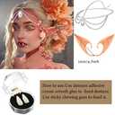 Jadive 5 Pcs Women Elf Renaissance Medieval Dress Traditional Irish Fairy Viking Costume Elf Ear for Halloween Cosplay (Large, Brown, Khaki)