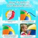 24-inch Giant Beach Ball - (pack Of 3) Big Inflatable Beach Balls For Pool Toys, Blow Up large inflatable ball Toys For Kids Pool Parties, Themed Birthdays, Beach Events, Summer Party Decorations