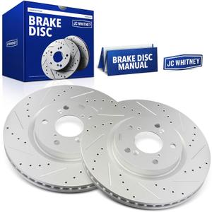 JC Whitney Front Drilled & Slotted Brake Rotors - 12.60 inch (320.00 mm)