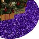 48 Inch Purple Sequin Christmas Tree SkirtLarge Xmas Tree Skirts Round Tree Base Skirt for Christmas Tree Decorations for Happy New Year Christmas Party Holiday Birthday