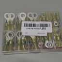 AIRIC 12-10 AWG Heat Shrink Ring Terminals Kit #10, 1/4", 5/16", 3/8", Copper Terminal Connector Ends, Battery Cable Lugs, Yellow Electrical Crimp Connectors, Wire Lug for 12, 10 Gauge Wires, 50 PCS