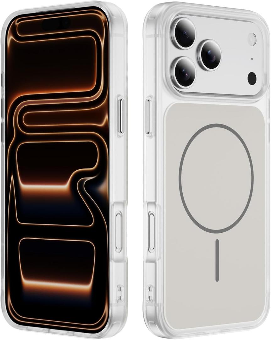 Lunivop Phone Case Compatible with iPhone 17 Pro Case 6.3'' Compatible with Magsafe Yellowing Resistant Magnetic Military - Grade Drop Rugged Protection for 17 Pro 6.3 inch (White)