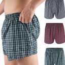 YESWEL Men's Incontinence Underwear Washable Reusable Boxer Briefs with Front Fly 3 Pack (Multicolor01, Large)