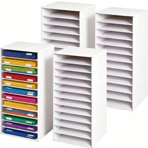 Wesiti 4 Pack White Classroom Mailboxes Bulk, 12 Slot Paper Organizers