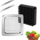 1/4Replacement Chopper Blade,Commercial Vegetable Chopper Dicer Stainless Steel Blade and Pusher Block for Fruit Cutting Machine Tomato onion French Fries Cutter