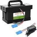 24V 12Ah Battery Replacement for Ride On Cars, with 2A Fast Charger, compatible with Dynacraft Realtree 24V UTVs, Extended Run Time & Lightweight