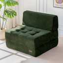 MAXYOYO Folding Sofa Bed, 8-Inch Fold-Out Chair Bed, Single
2-in-1 Convertible Floor Sofa Couch, High-Density Foam Tufted Lounge Couch for Living Room Bedroom Dorm, Dark Green