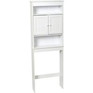 Zenna Home Over-The-Toilet Bathroom Spacesaver, Bathroom Organizer with 3 Bath Storage Shelves, Cottage-Style, White