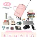 BSAKG 3 in 1 Convertible Garment Duffle Bags for Travel 45L Smooth Zipper Rolling Duffle Bag With Wheels Waterproof Carry On Duffle Bag for Men&Women with Weekends Weddings Business Short Trips Pink