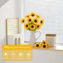 10Pcs Artificial Sunflower with Stems  Single Long Stem Silk Sunflower, Lifelike Yellow Fake Sunflower for Vase DIY Bouquet Wedding Centerpieces Party Garden Home Dcor