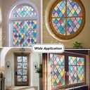 Window Privacy Film Stained Glass 29.5" x 78.7" Rainbow | Static cling – no glue, no residue. UV and heat blocking. Rainbow privacy for doors, windows, bathrs, with install tools