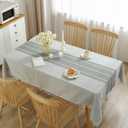 JIALE Tablecloths for Rectangle Tables,Cotton Linen Table Cloth Waterproof Tablecloth Wrinkle Free Farmhouse Dining Tables Cover,Soft Fabric Table Cloths with Tassels,Grey,55" X 55",2-4 Seats