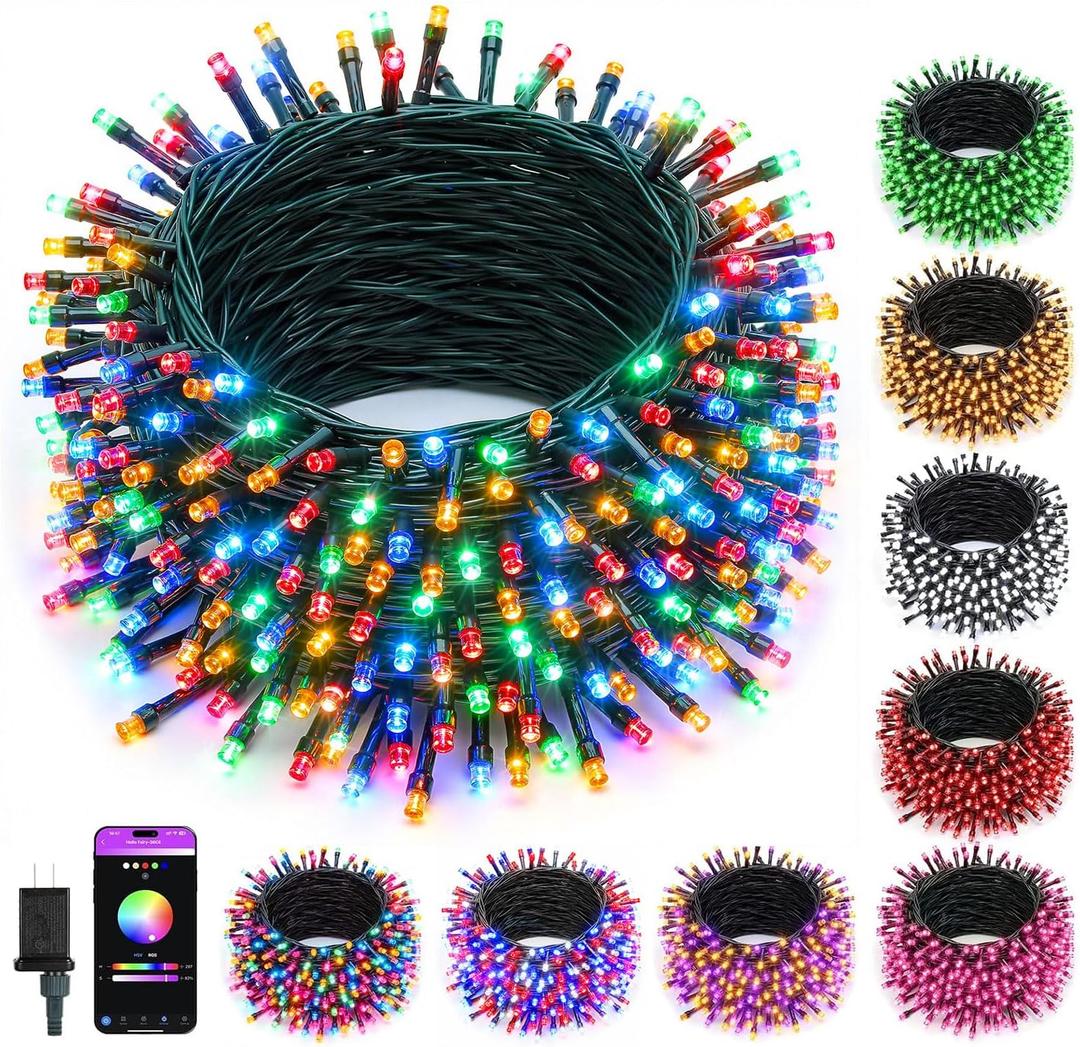 Minetom 82ft 250LED Color Changing Christmas Halloween Tree Lights, LED RGB String Twinkle Lights, 16 Milion Adjustable Colors Smart Fairy Lights with Remote & App & Timer for Xmas Tree Holiday Party