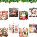 Weysat 8 Pcs Christmas Acrylic Photo Ornaments Hanging Picture Frame Ornaments Wallet Size Picture Frames for Christmas Tree Decoration Tear the Scratch Film Before Use(Square,3.14 x 3.14 Inch)