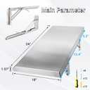Folding Concession Shelf 24" x 18", Stainless Steel Drop Down Serving Food Shelf for Concession Windows