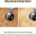 Kuyal Clear Chair mat for Hardwood Floor 44 x 58 inches Transparent Floor Mats Wood/Tile Protection Mat for Office & Home (44" X 58" Rectangle)