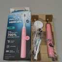 Philips Sonicare 4100 Electric Rechargeable Power Toothbrush, Pink, with Genuine Philips Sonicare Optimal Plaque Control Replacement Toothbrush Heads, White, 3 Pack