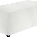 uxcell Stretch Foot Stool Cover Rectangular Square Foot Stool Slipcover with Elastic for Footstool Living Room Bedroom Fit Length 83-101cm / 32.68"-39.76", M-Large, White