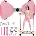 Ab Twister Board for Women & Men, Waist Twister Machine - 300 lbs Capacity Exercise Twist Board with Resistance Bands, Core Trainer Belly Fat Burner, 20dB Ultra Quiet & Anti-Slip Base (Pink)