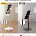 DIMONCOAT Adjustable Aluminum Alloy Cell Phone Stand - White, Universal Compatibility with 4-7 inch Devices, 180 Flip & 360 Rotation