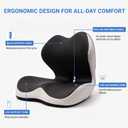 Breathable Ergonomic Memory Foam Seat Cushion & Lumbar Support Pillow, X-Large L-Shaped Coccyx Cushion with Tailbone Hollow, Pain Relief Pad, Ideal for Office Chair, Car, Gaming Chair & Wheelchair
