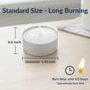 Tea Light Candles, 50‑Count – 4.5‑Hour Long‑Burning White Tealights for Warmers – Non‑Toxic, Smokeless & Soot‑Free Unscented Candles for Parties, Décor & Shabbat