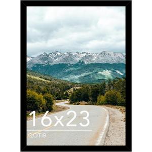 QOTIB Wood 16x23 Picture Frame Black for Wall Hanging, 16 x 23 Frame Photo Frame for Wall Horizontally or Vertically, Black, 1 Pack