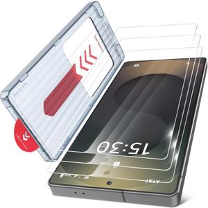 2 x bersem 3 Pack for Samsung Galaxy S25 Ultra Screen Protector + 1 Pack Camera Lens Protector, 9H+ Tempered Glass Film with Customized Installation Tray, Military Grade Shatterproof, HD Clear