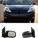 Driver Side View Mirror Compatible with 2004-2010 For Toyota Sienna Manual Folding heated Power adjustment Black Left Outside Exterior Mirror TO1320205